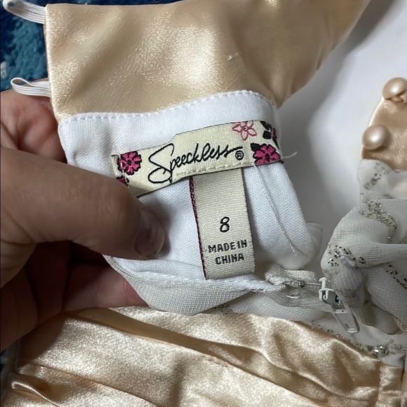 Chic Kids Formal Dress in White and Gold - Picture 3 of 4